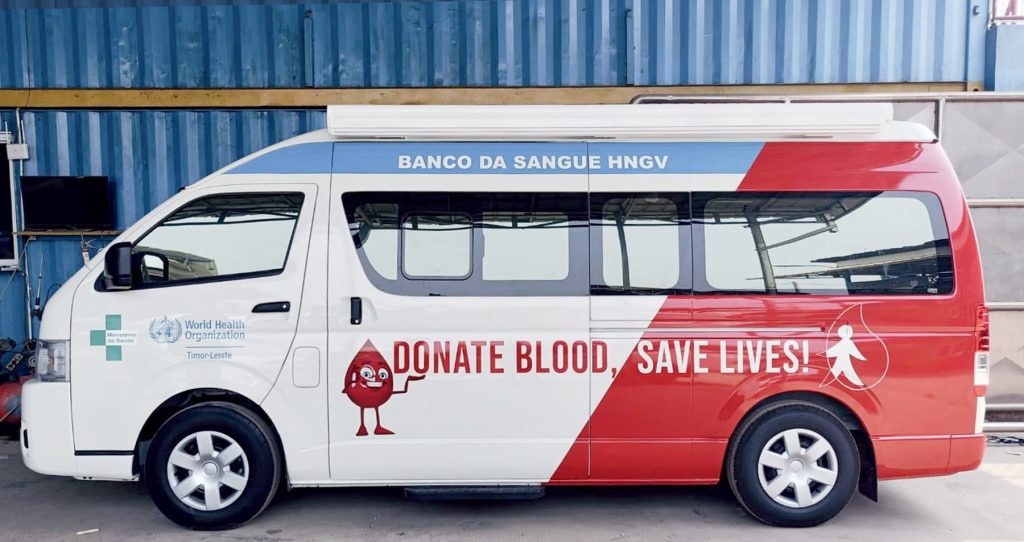Mobil Donor Darah Toyota HiAce untuk HNGV Timor-Leste