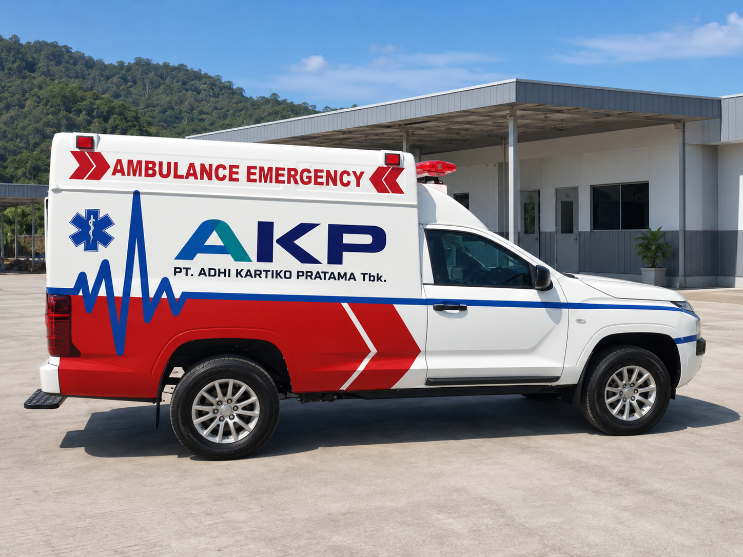 Mitsubishi Triton Single Cabin Ambulance dengan canopy medis